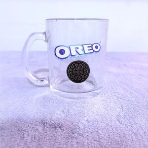 Original Oreo Cookies Brand Mug For Milk And Cookies Clear Glass‎ Collectible